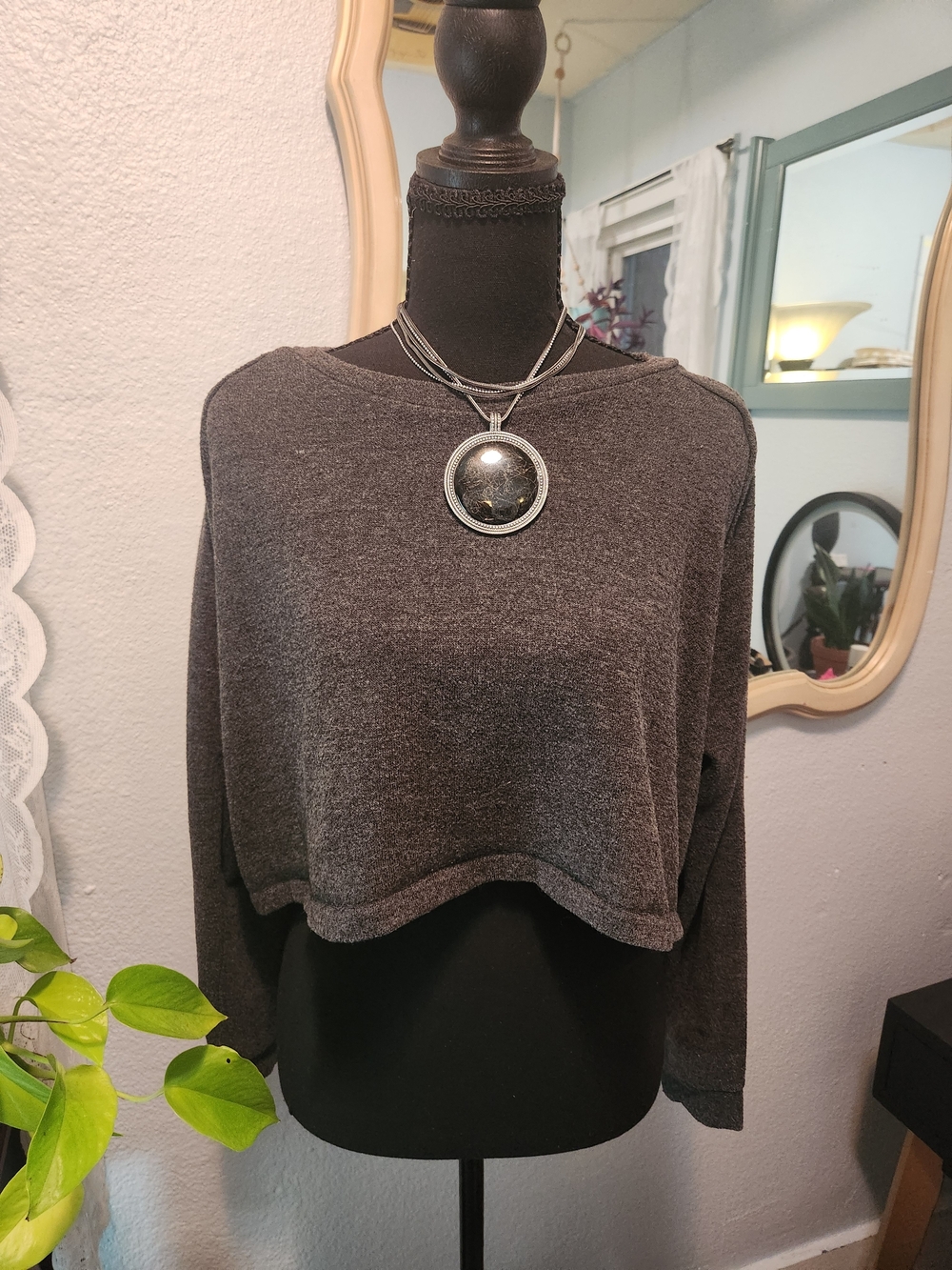 Forever 21 Charcoal Gray Knit Top
